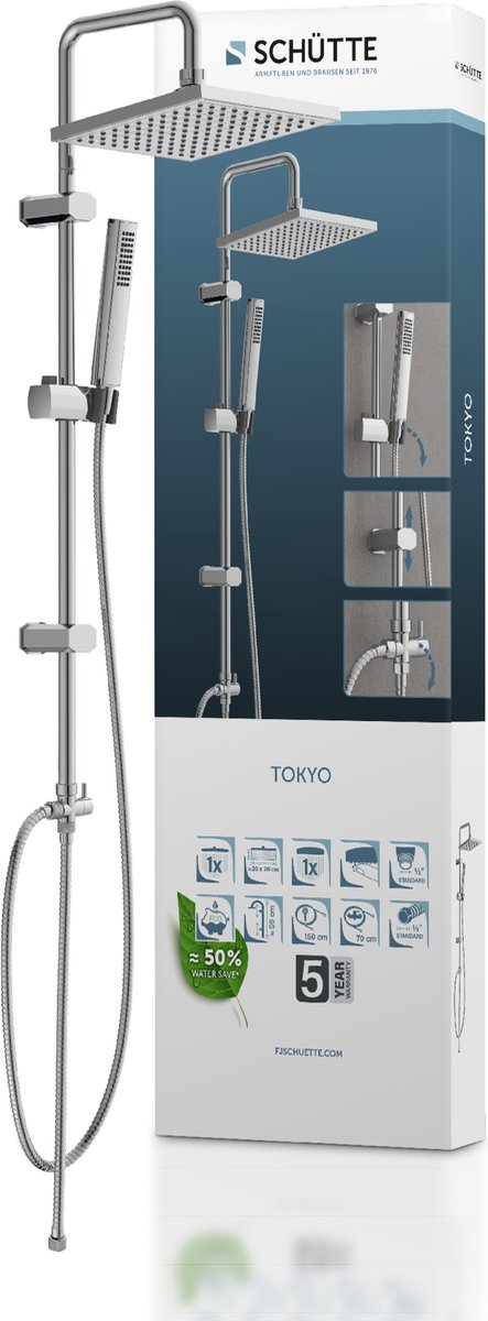 Schütte schütte tête de douche tokyo double carré