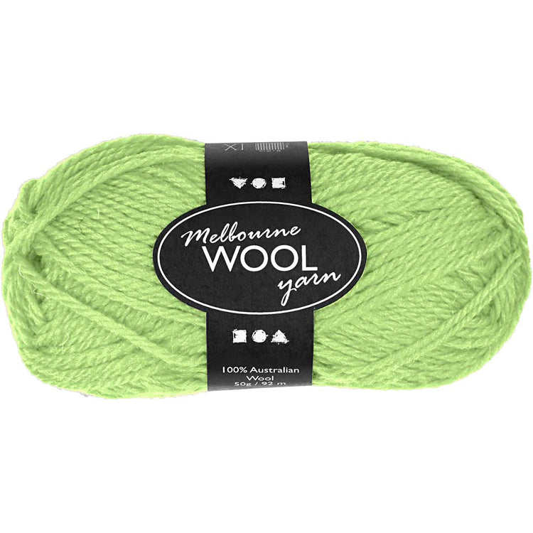 Fil de laine Creativ company melbourne, l : 92 m, vert fluo, 50 g 1 pelote