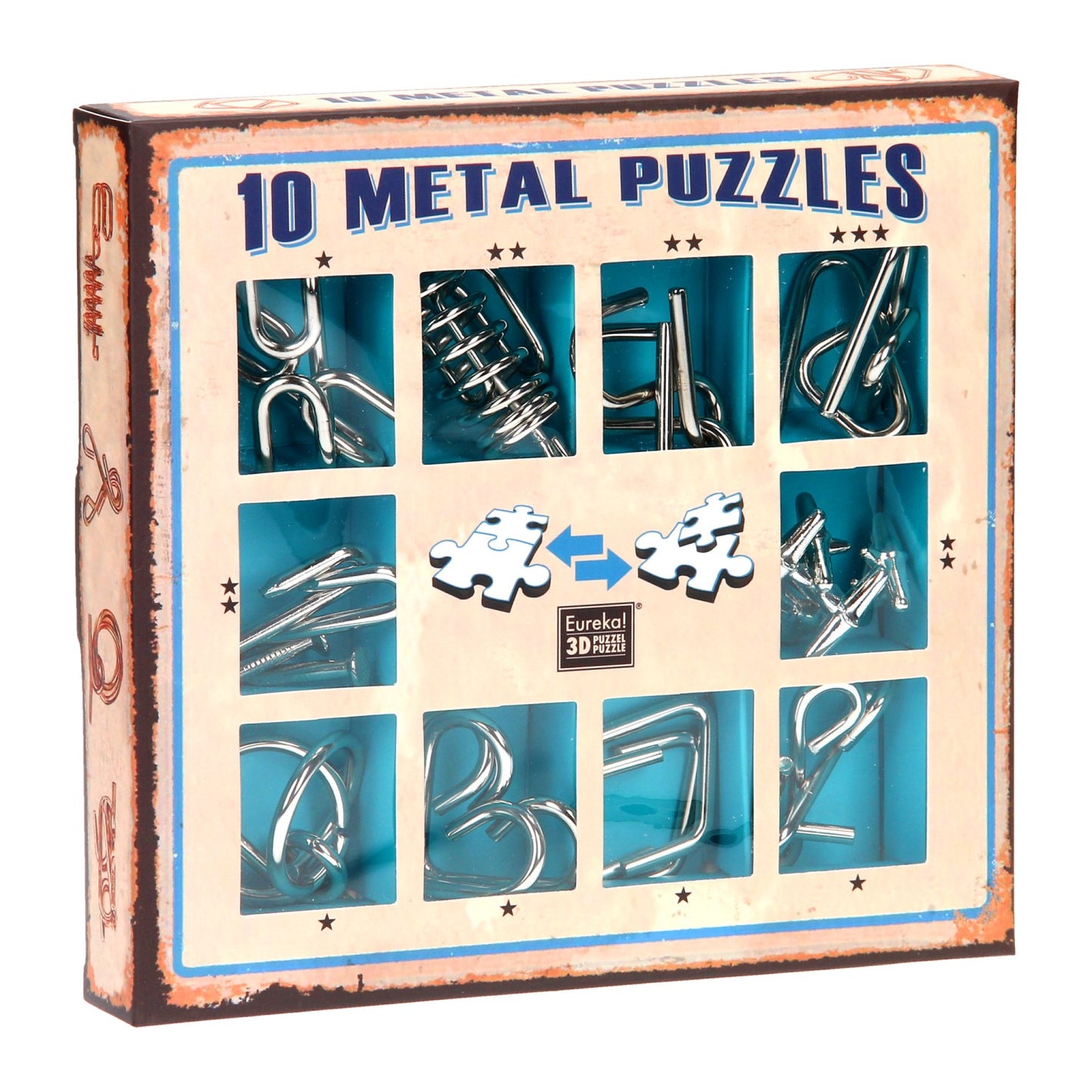 Jeu de casse-tête bleu, 10 pièces.