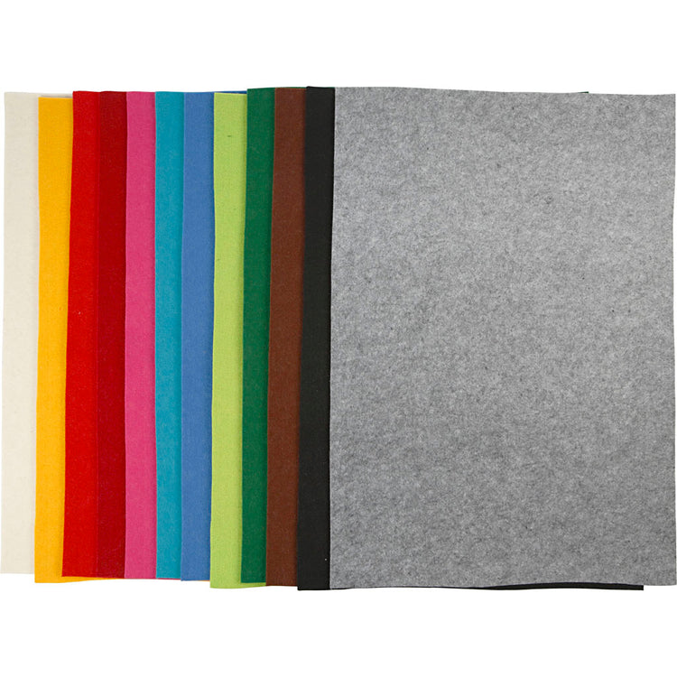 Feutre de loisir Creativ company, feuille 42x60 cm, épaisseur 3 mm, différentes couleurs, 120 feuilles 1 boîte