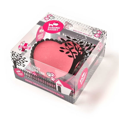 La boulangerie qui aboie le yogourt de boulangerie qui aboie le gâteau pownty coeur rose avec bougie