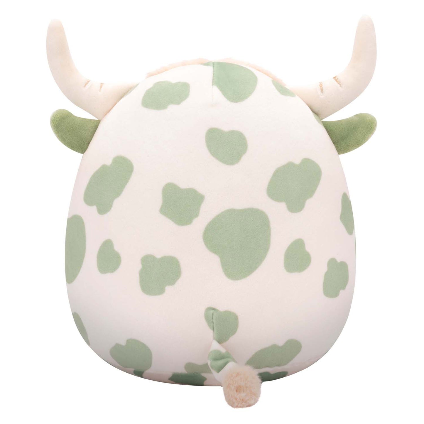 Peluche Jazwares Squishmallows - Celestino la vache des Highlands à pois vert sauge - 19 cm
