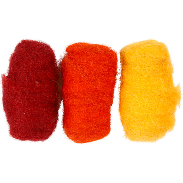 Laine cardée Creativ company, harmonie terre cuite jaune, 3x10 gr 1 boîte