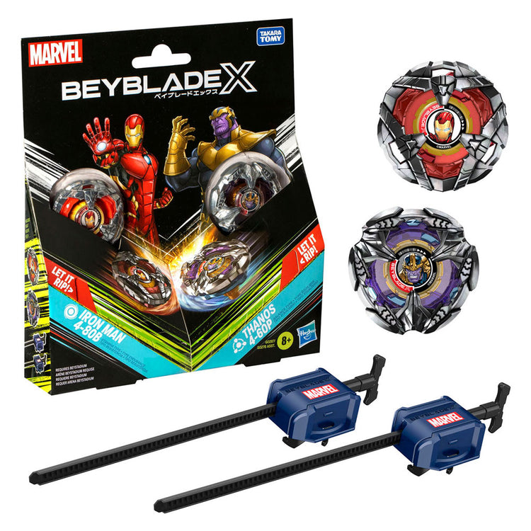 Beyblade x marvel thanos iron man