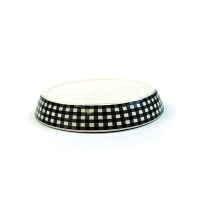 Happy pet tabby patch bol à nourriture pour chat diamant céramique noir et blanc