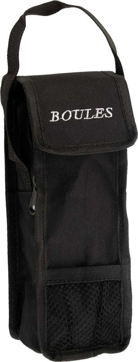 Sac de rangement pour jeu de boules Engelhart – noir – convient pour 3 boules de pétanque – sac de pétanque avec poignée – fermeture velcro – accessoire boules –