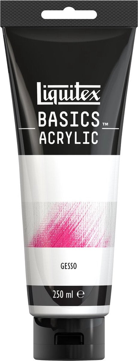 Liquitex 8870305 basics gesso tube 250 ml – apprêt acrylique moule moulu | pour peinture acrylique techniques mixtes