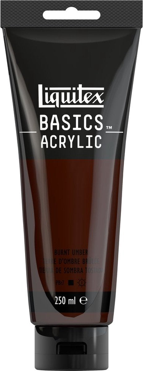 Liquitex 88700215 peinture acrylique basics terre d'ombre brûlée – 250 ml | peinture acrylique pour artistes | viscosité moyenne | couleur résistante à la lumière pour peindre sur toile