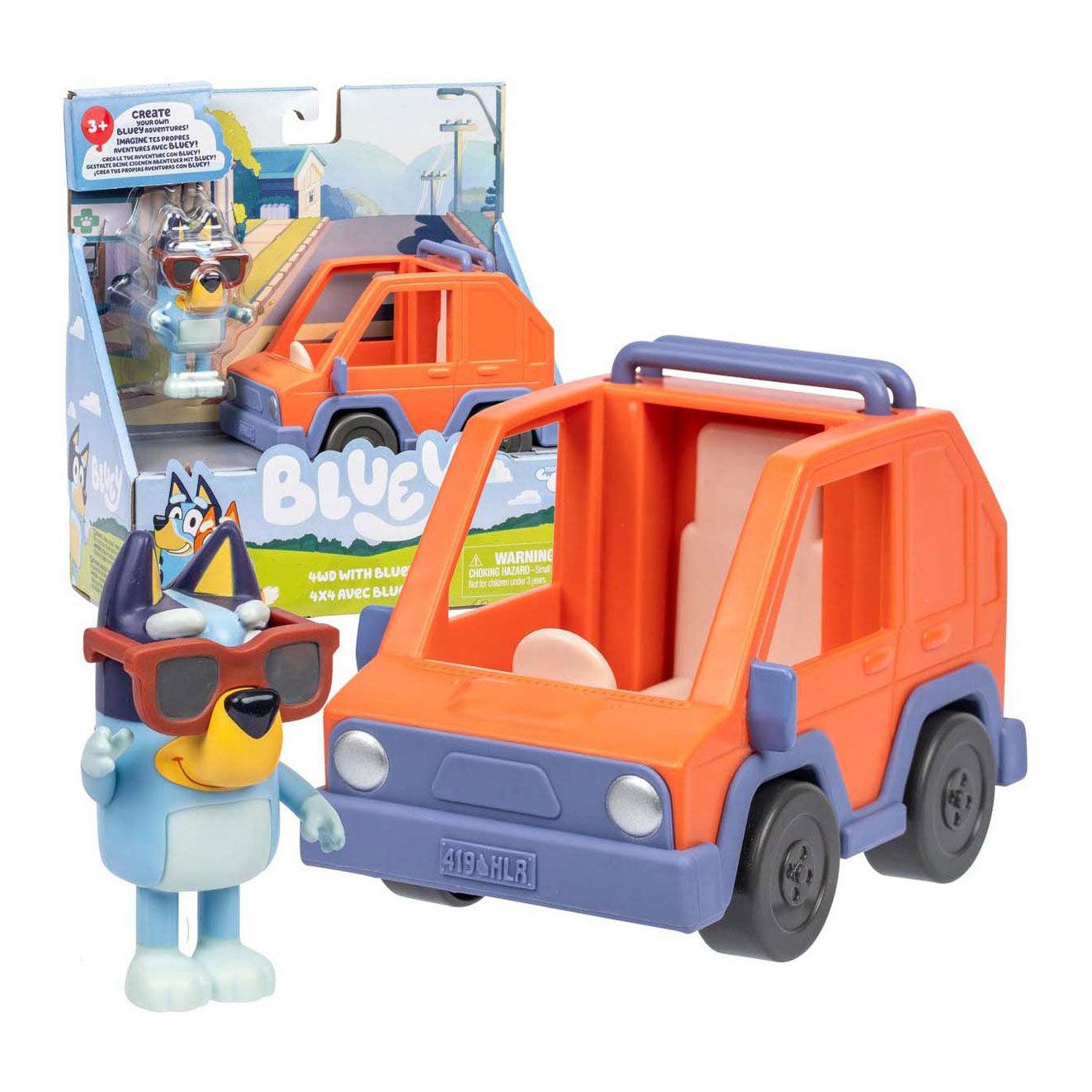Bluey Auto 4x4 y compris la silhouette bluey