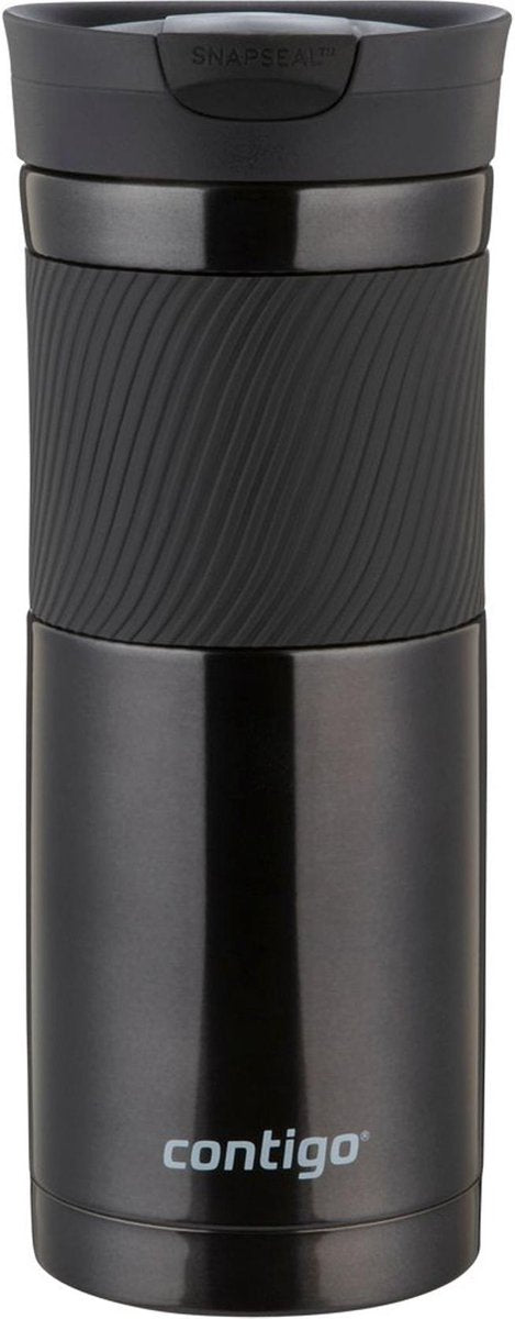 Contigo byron snapseal tasse thermos - noir - tasse isotherme en acier inoxydable, tasse à café à emporter, étanche, garde au chaud jusqu'à 7 heures, passe au lave-vaisselle couvercle sans BPA, 590 ml