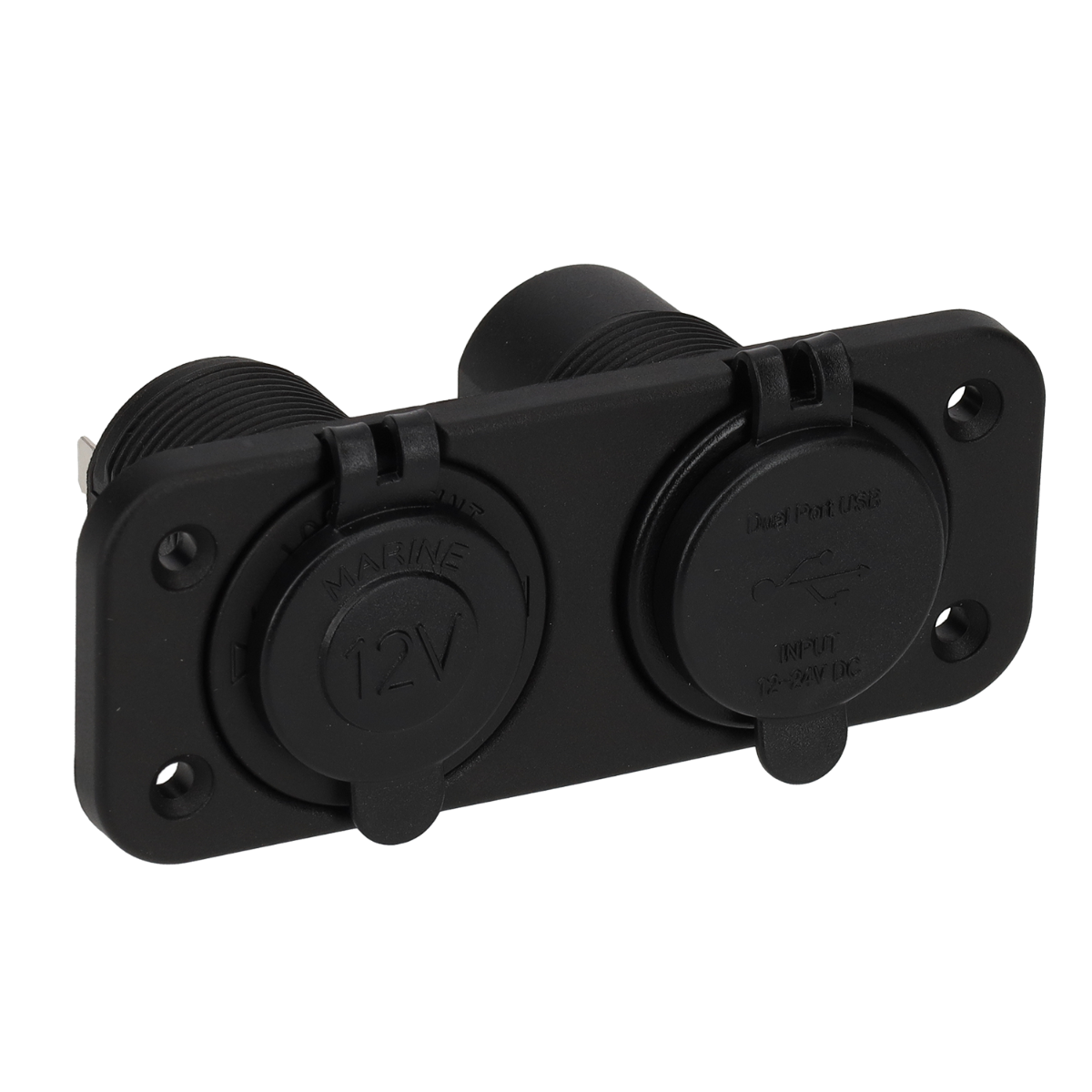 Ligne électrique Prise uni 12 volts et chargeur USB-A + USB-C - intégrés