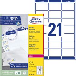 Etiquettes d'adresse avery zweckform ultragrip blanc