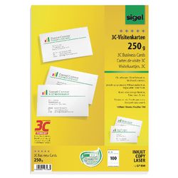 Cartes de visite Sigel 250g m2 haut blanc