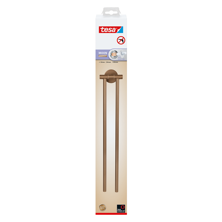 Tesa 1072313 - porte-serviettes lune en bronze à 2 bras | 2 pièces