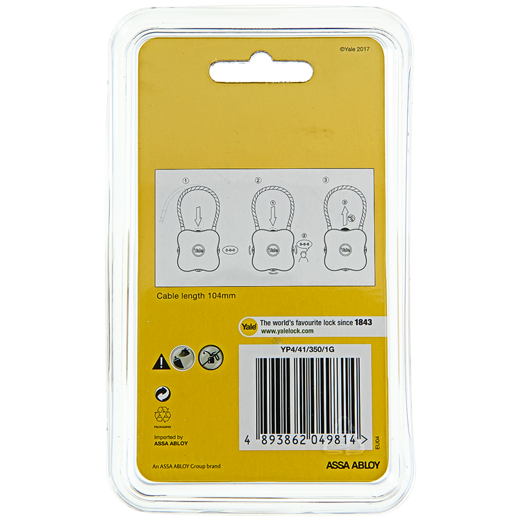 Yale 1060502 - cadenas à code flex vert | 3 pièces