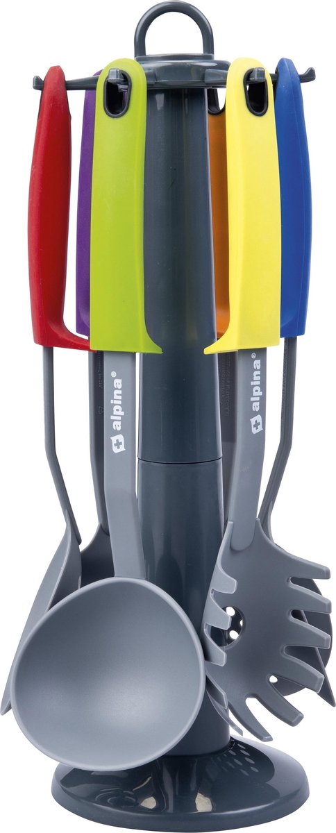 Alpina Kitchen Ustensiles Ensemble d'établissements sur le support 7 pièces