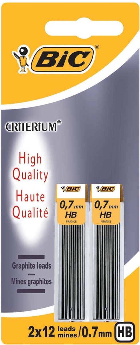 Bic - recharges pour crayons - mines de crayon - 0,7 mm - 24 pièces