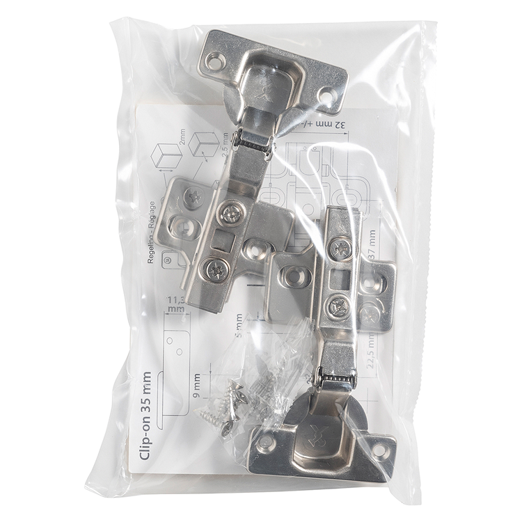 Mack 1071154-2 natif. clip sur cl souple. Porte semi-superposée 35 mm 110° | 5 pièces