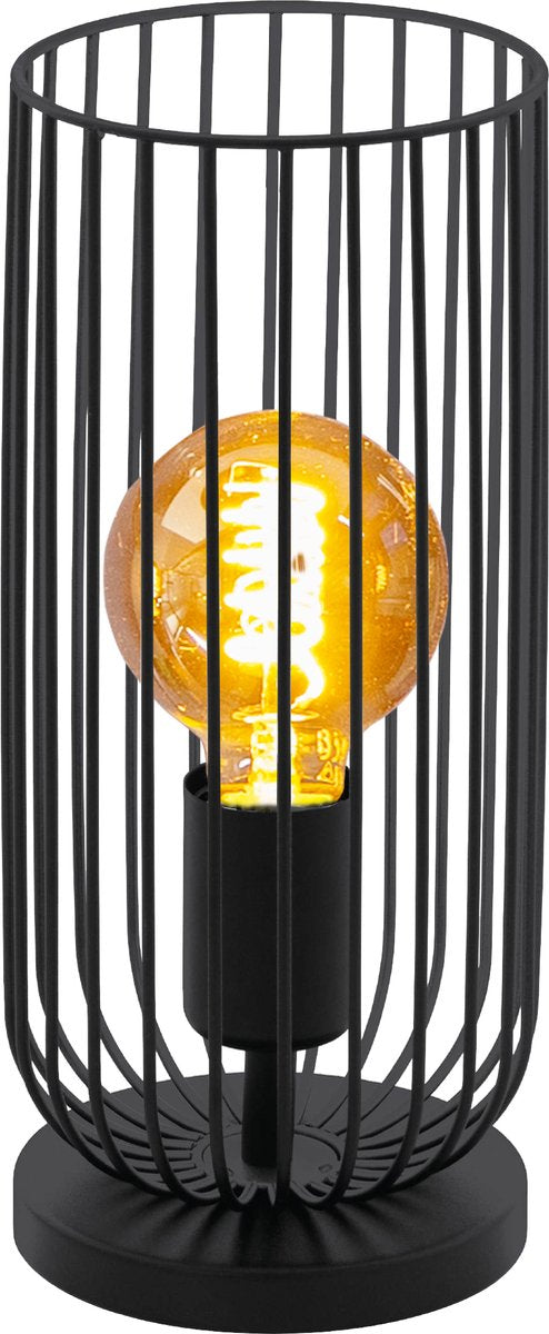 Lampe de table Eglo roccamena - e27 - 31 cm - métal - noir