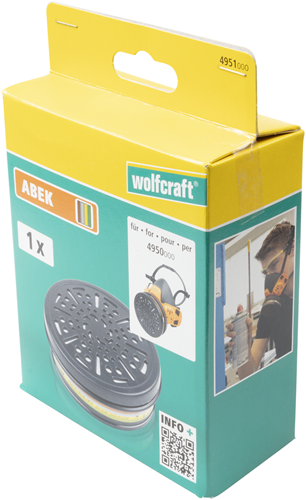 Filtre de protection respiratoire Wolfcraft | abek | 1 pièce - 4951000