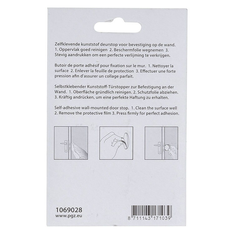Mack 1069028 - butée de porte autocollante noir ø 60 mm 2 pcs | 6 pièces