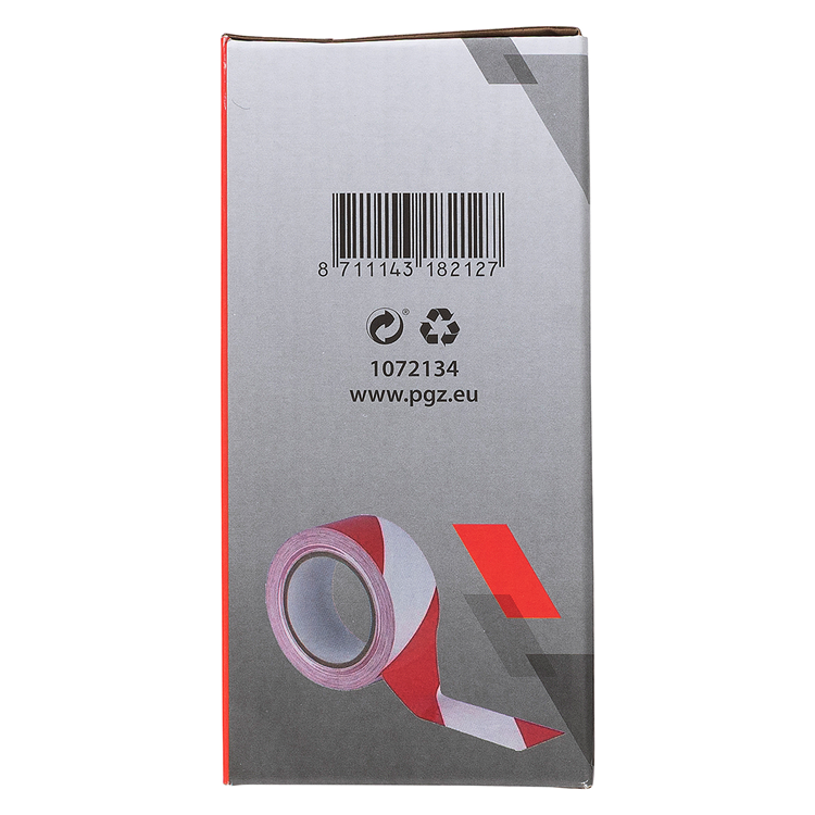 Mack 1072134 - ruban barrière rouge boîte blanche 75mm x 500m - 35 microns | 3 pièces