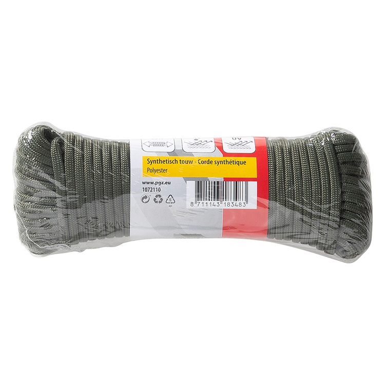 Mack 1072110 - paracorde vert olive 4mm 15m | 5 pièces