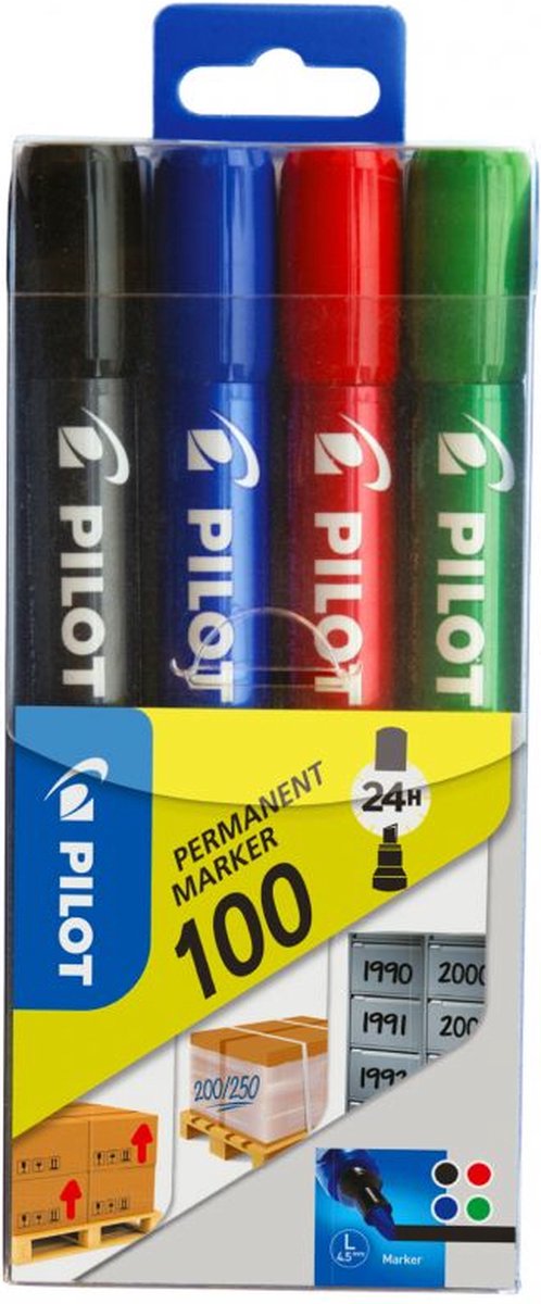 Marqueur permanent pilote 100 cul 4x