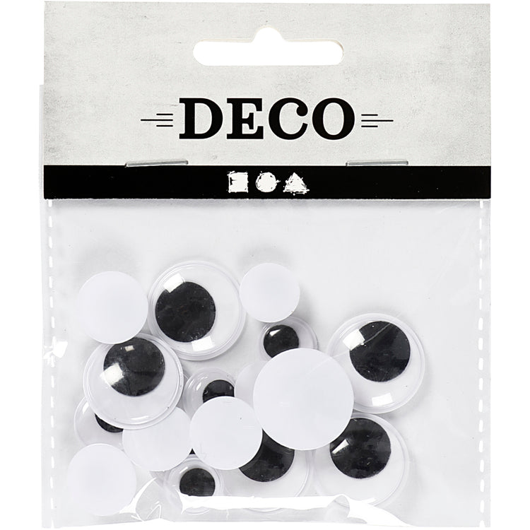 Creativ company yeux écarquillés, non autocollants, d 12+14+20 mm, 18 div 1 boîte