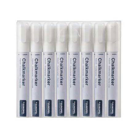 Marqueur à craie Quantore Europel blanc, 8 pcs.