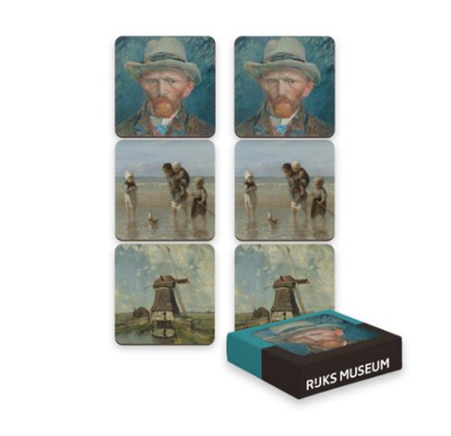 Sous-verres chefs-d'œuvre du 19ème siècle 6 pcs