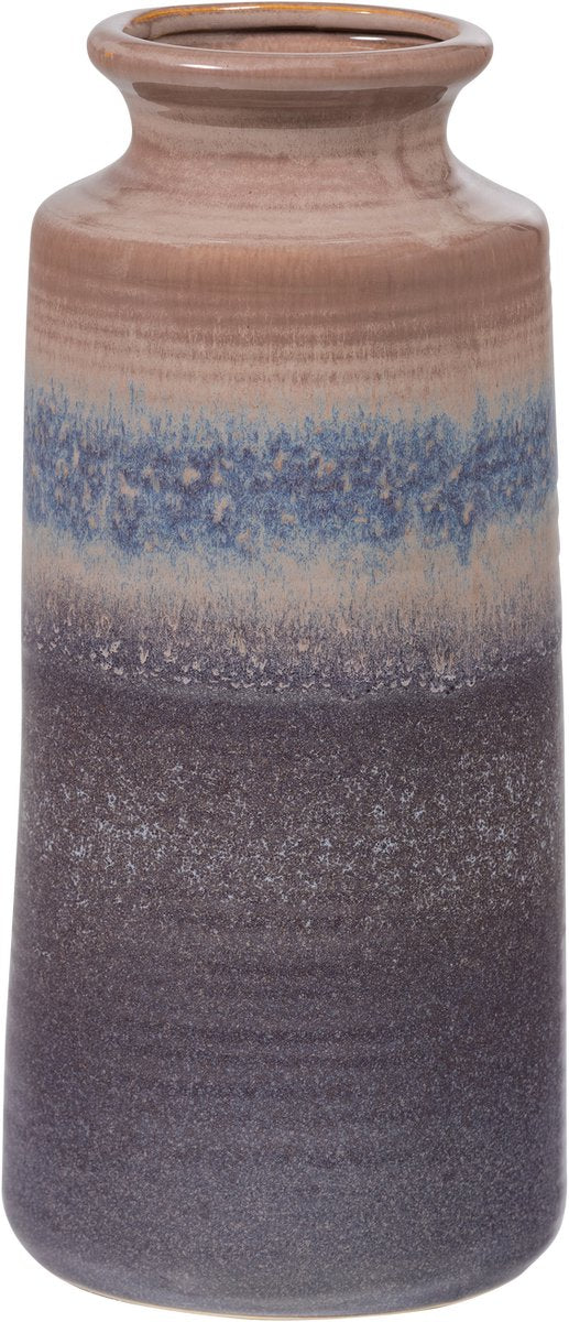 Vase décennies Woood xl ø17 cm - céramique - gris bleu - 38x17x17 cm