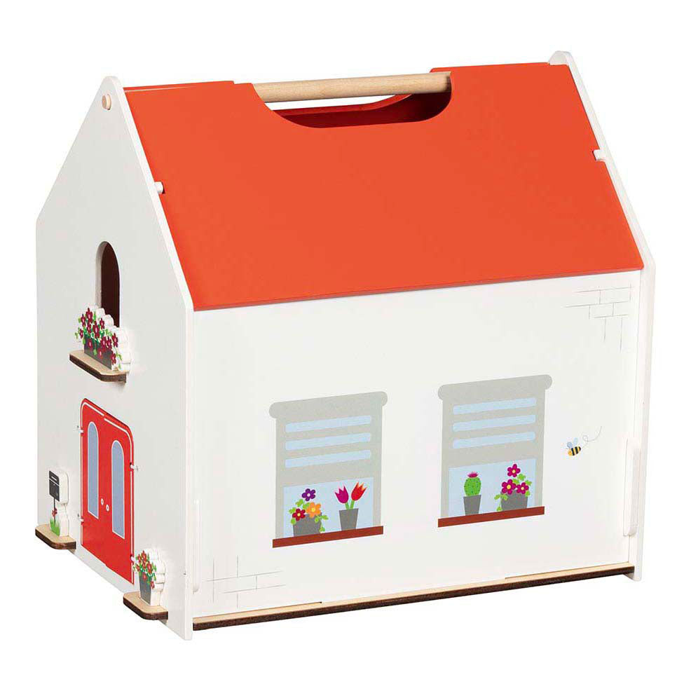 Maison de poupée portable en bois Goki avec accessoires