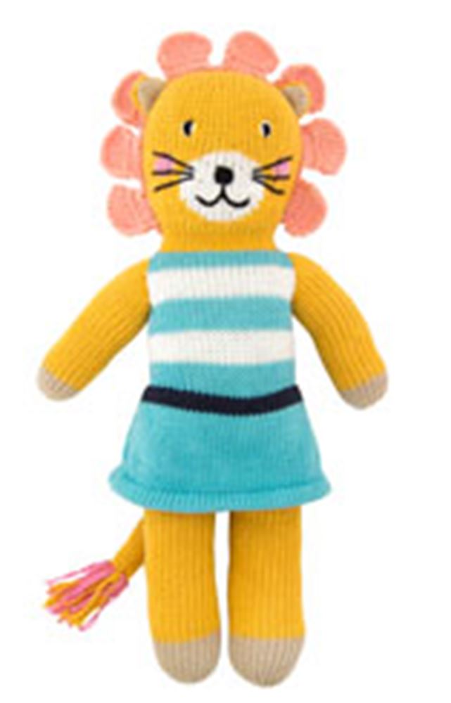 Doudou tricoté lionne laine 36 cm
