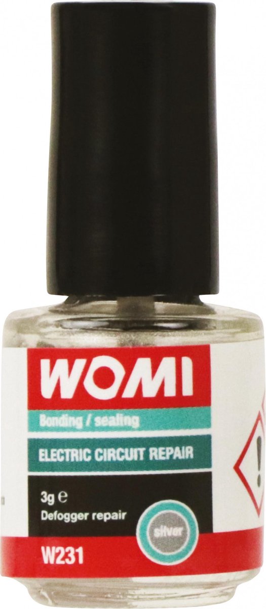 Colle électrique Womi w231 – 3 g argent – colle de réparation conductrice – durcissement rapide – connexion électrique fiable