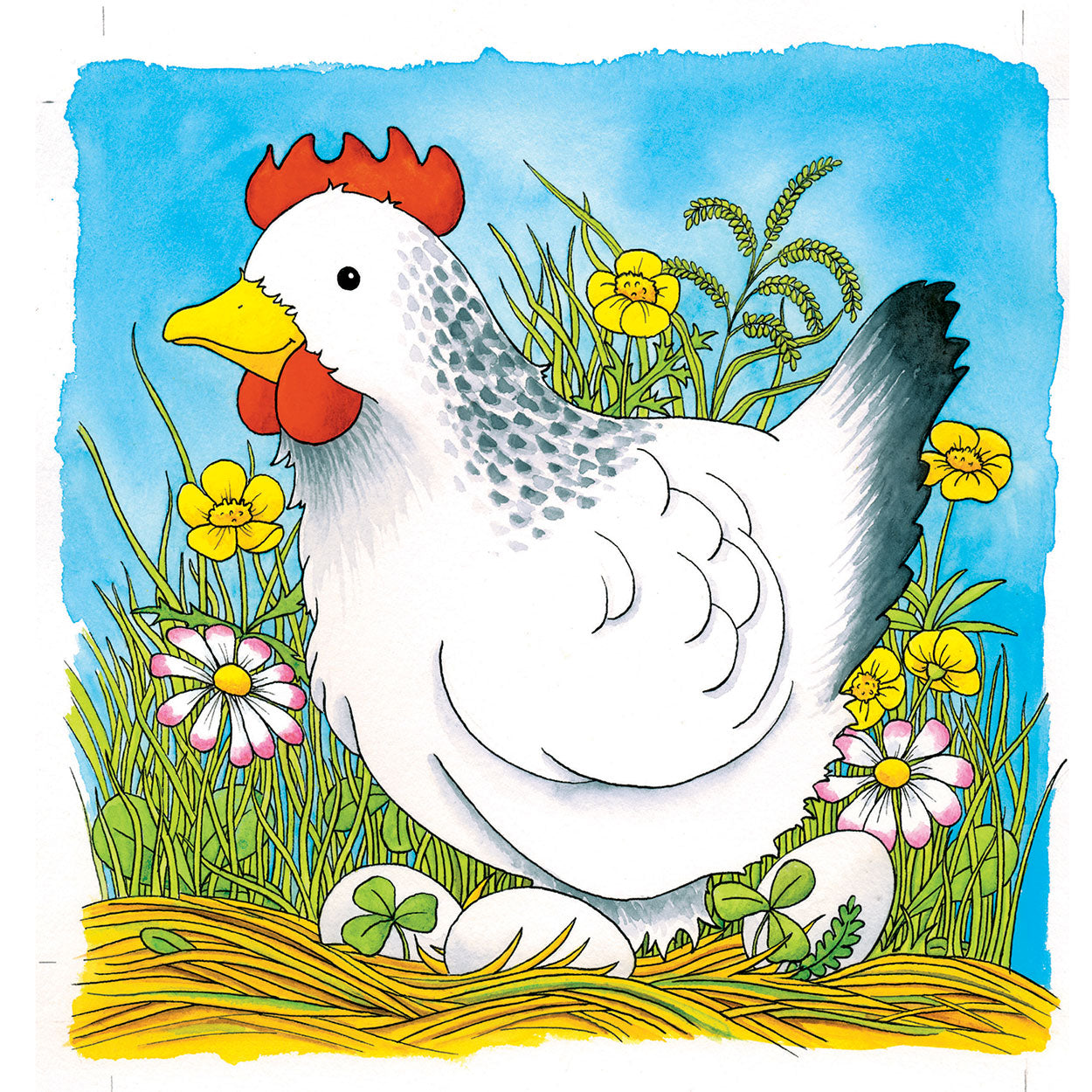 Poulet de puzzle de couche en bois goki