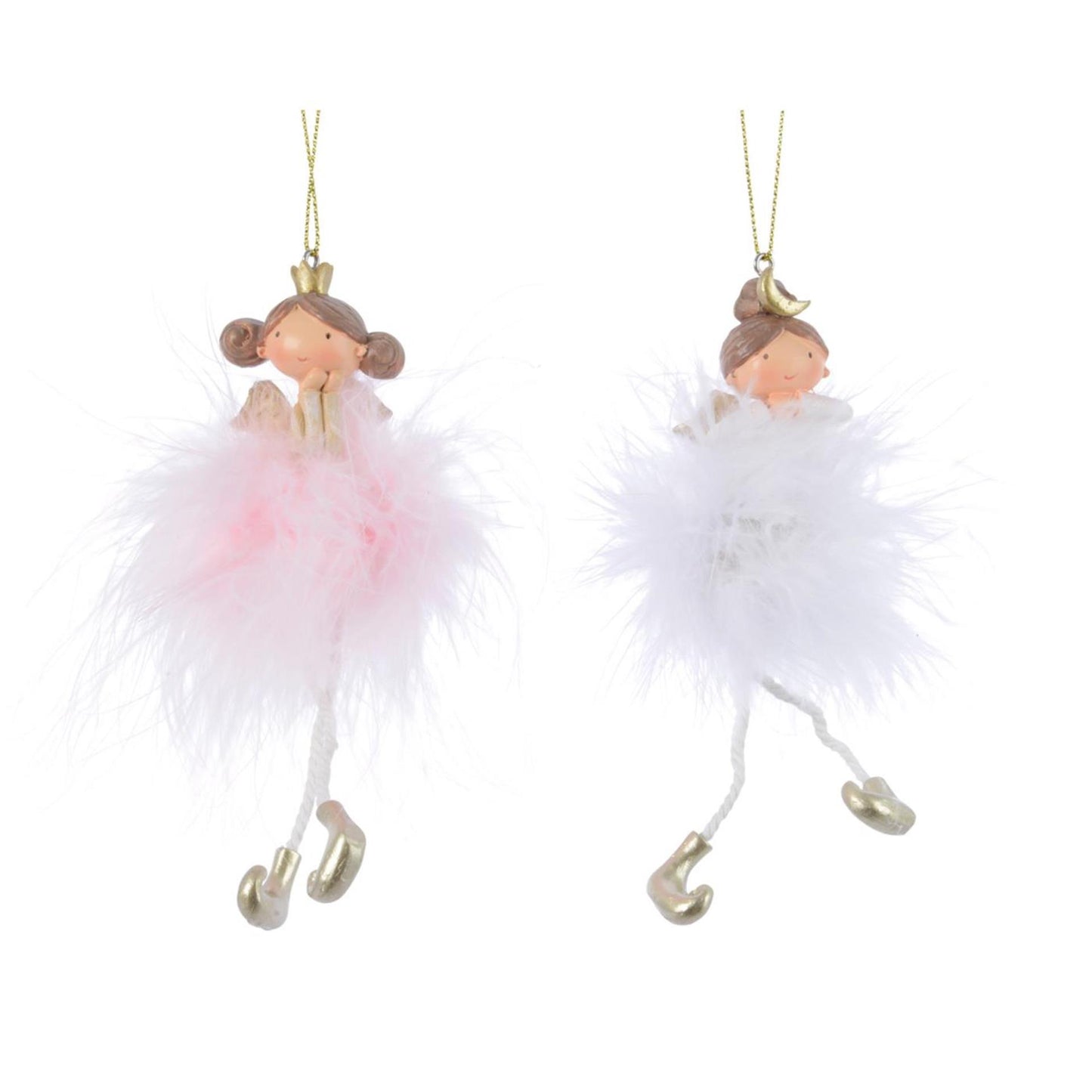Decoris Pendentif de Noël ange polyrésine 2x4x14cm