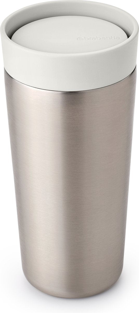 Brabantia make take tasse thermos - tasse à café à emporter - 360 ml - gris clair