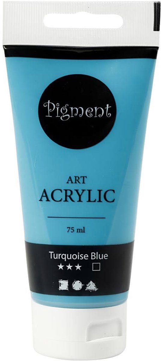 Creativ Company Pigment Art Acrylic Paint Turquise Blue, 75 ml