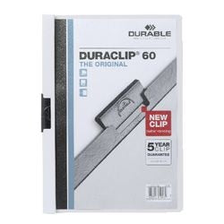 Chemises à pince plastique durable a4 22,5x31cm blanc pince coulissante capacité 6 mm