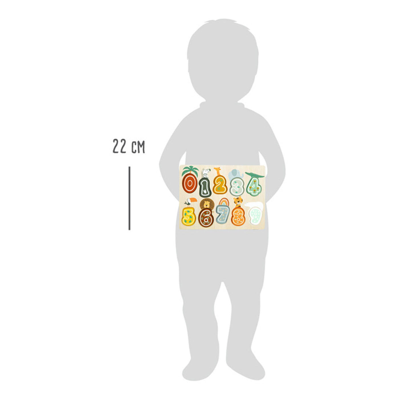 Petit-pied de puzzle de numéro de bois safari