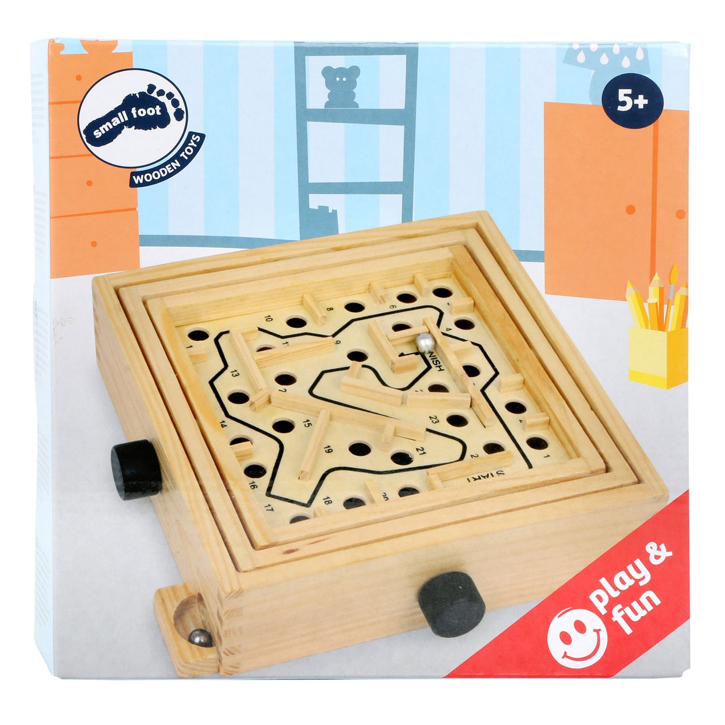 Jeu de marbre Labyrinthe en bois à petit pied
