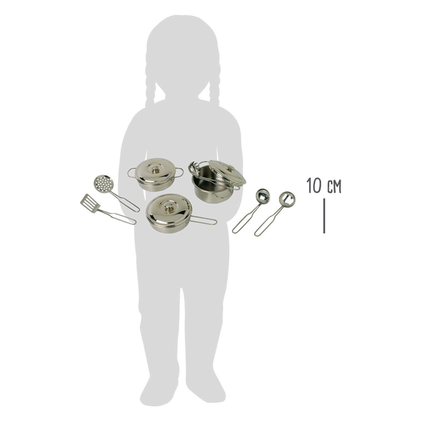 Petit ensemble de casseroles en métal, 11dlg,