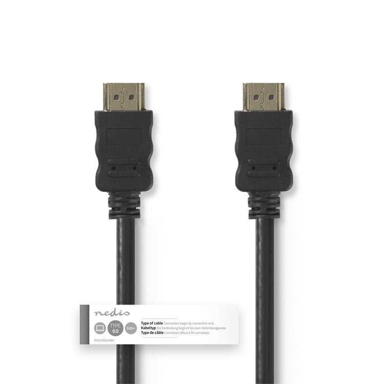 NEDIS CVGT34000BK15 Câble HDMI à haute vitesse avec connecteur HDMI HDMI Ethernet Connecteur HDMI 1,5 m noir