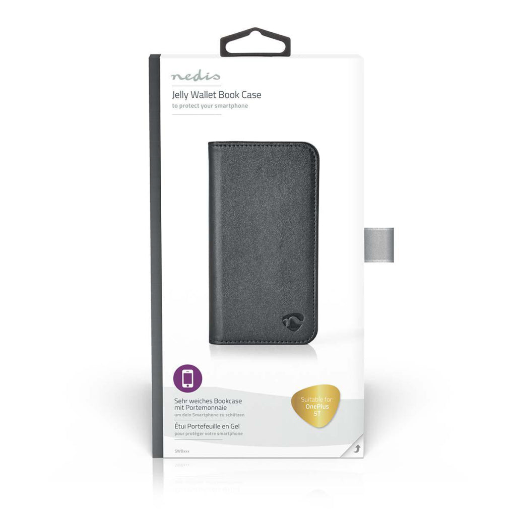 NEDIS SWB50002BK Book de portefeuille pour OnePlus 5T noir