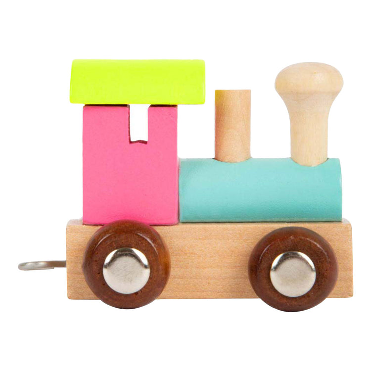 Petit pied - Locomotive de police en bois colorée - 12 pièces