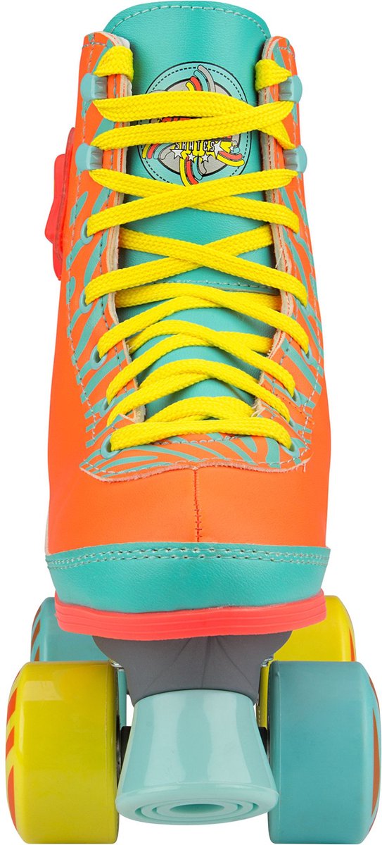 Patins à roulettes Nijdam - LED étoile zèbre - orange fluo - taille 39 40