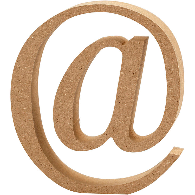 Symbole de l'entreprise Creativ en MDF, @, h : 13 cm, épaisseur 2 cm, 1 pièce