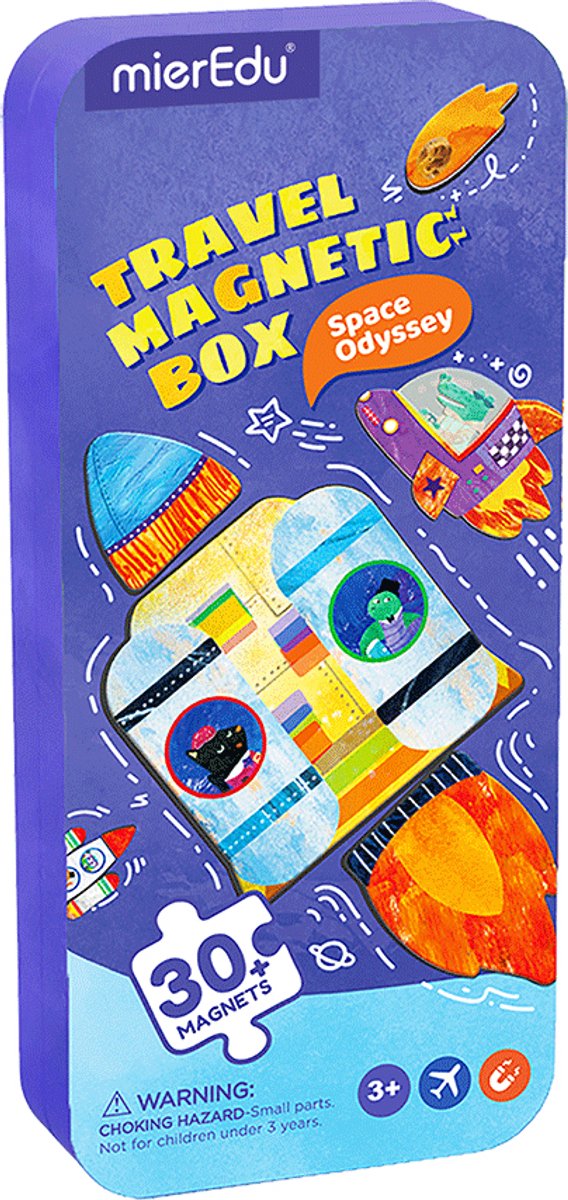Boîte à puzzle magnétique Mieredu - Odyssée de l'espace - contient 2 scènes - plus de 30 aimants - 3 ans