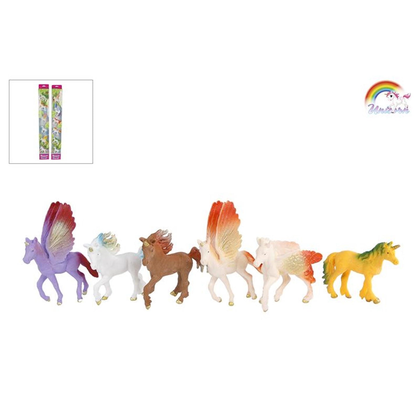 Licorne 6 figurines licorne 9 cm